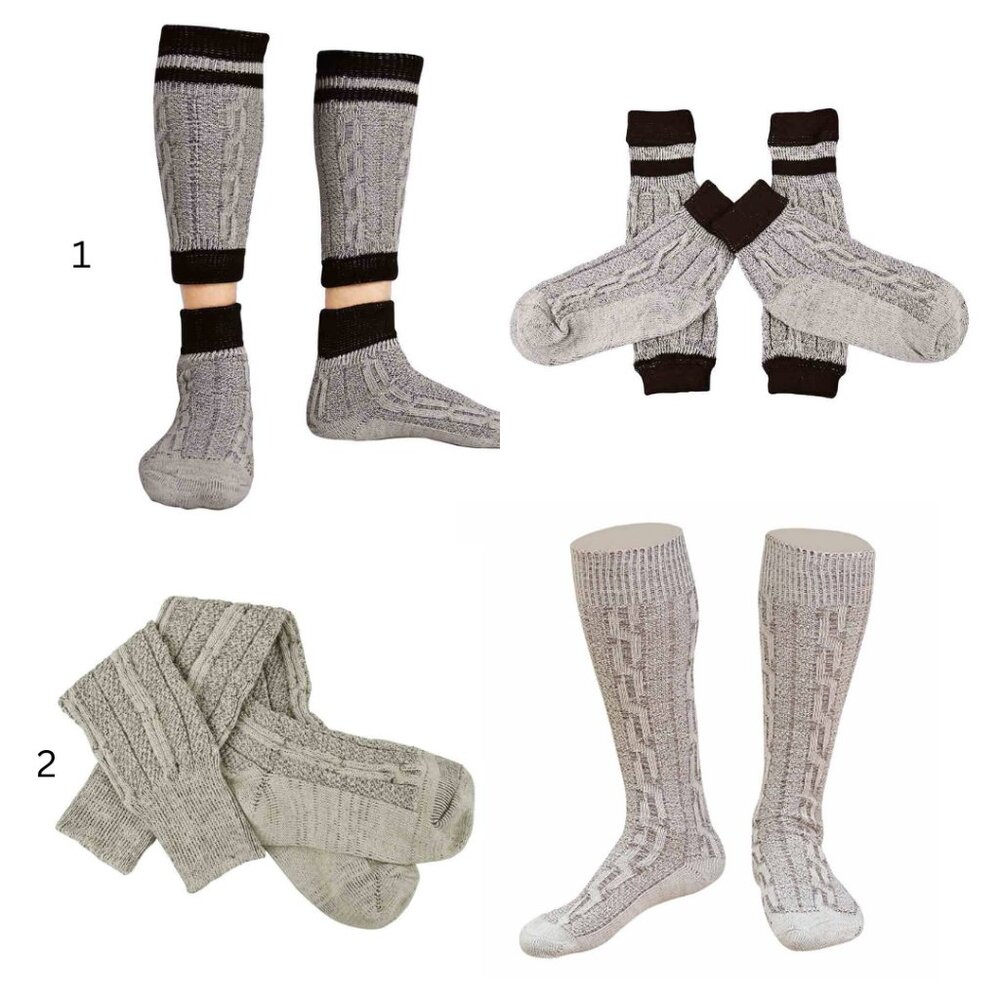 Men Lederhosen Chunky Long SOCKS Winter German Hunting Oktoberfest Knit Socks